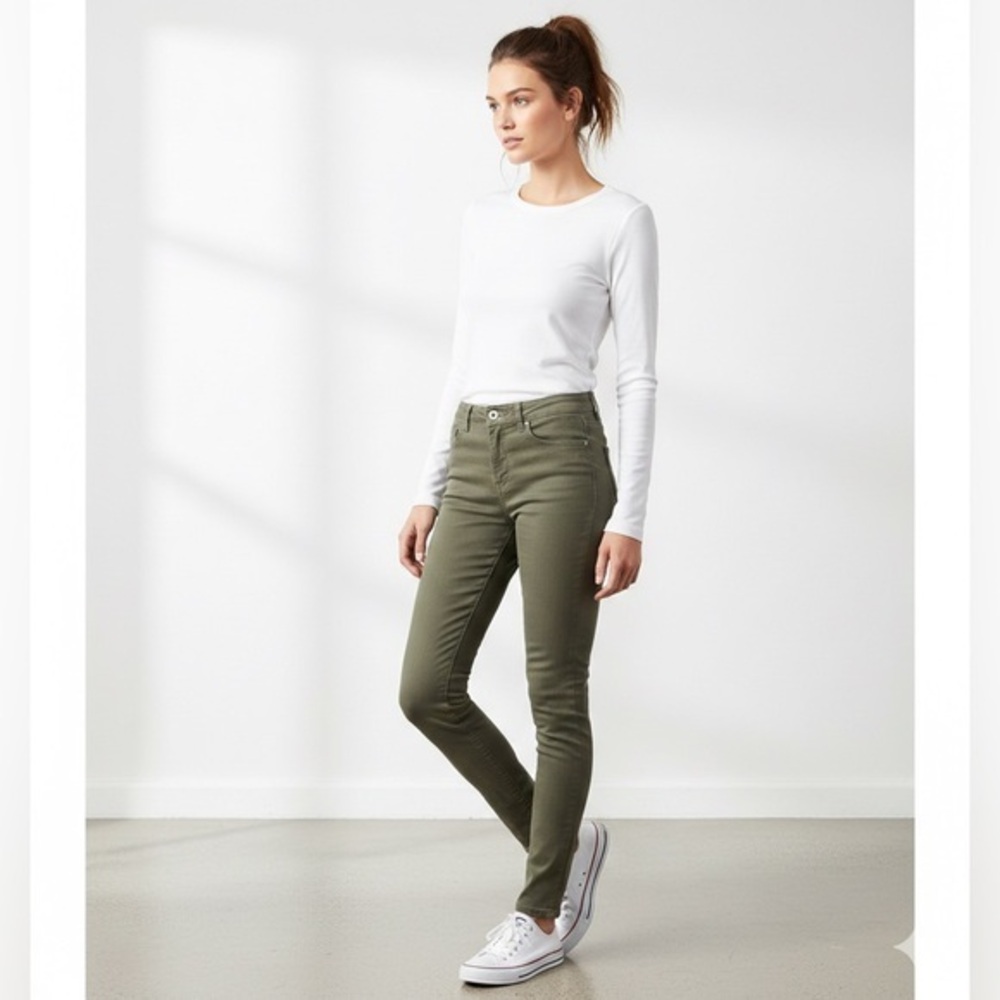 J Brand Women’s 26 The Skinny Moriah Jeans Jegging Green Denim 26x28 4 #811K120